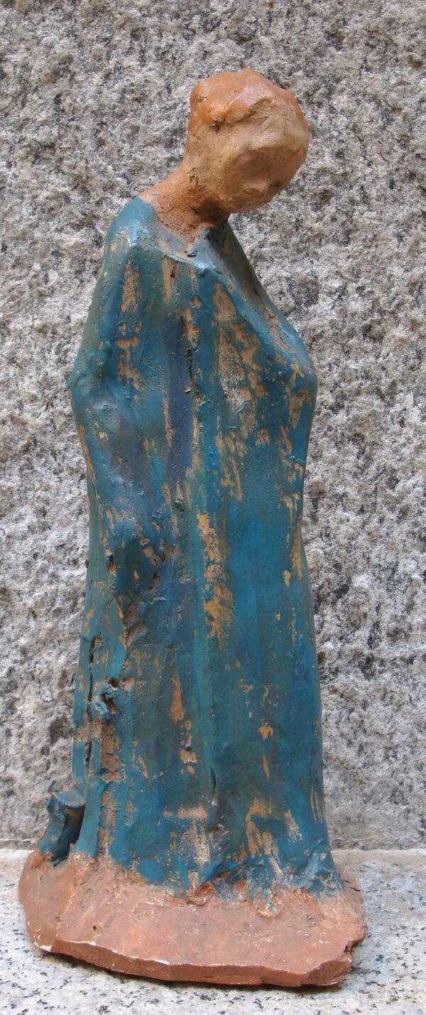 ARPESANI, Lina - Madonna col mantello azzurro - terracotta dipinta - gesso -terracotta - milano